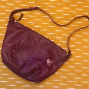 Mywalit Leather Hobo Style Sling Bag Burgundy/Dark Cherry Color BNWOT Not Worn